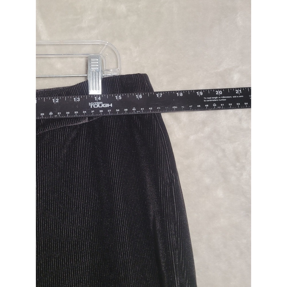 Nanette Lepore Pants Womens XL Black Velvet Corduroy Ribbed Velour Stretchy Soft - Picture 5 of 9